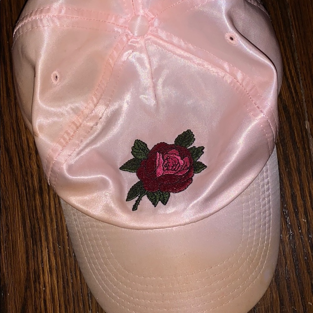 pink rose baseball cap